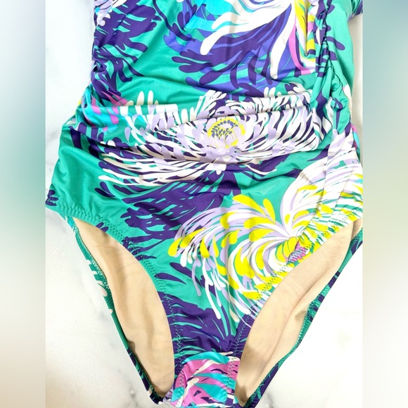 Garnet Hill Asymmetrical Ruched Bathing Suit - Picture 6 of 10